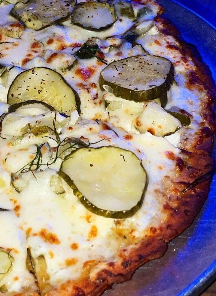 Pizza with pickles